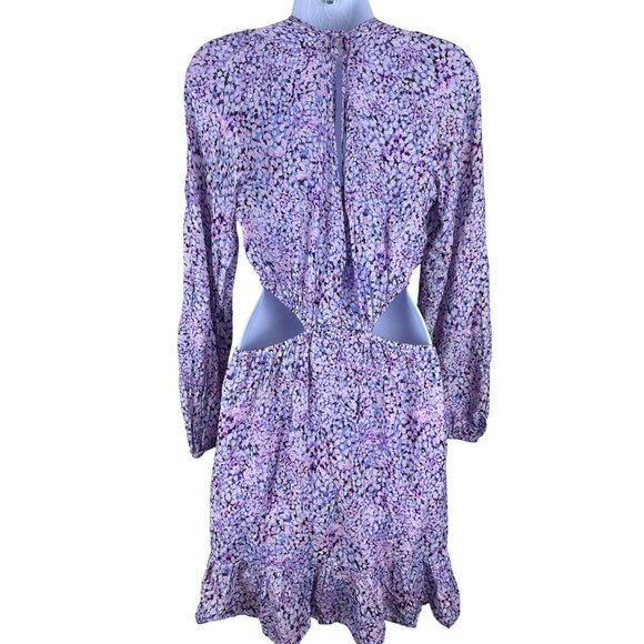 Wildfox Cutout Coco Women's Dress Purple Floral Mini Open Back Size Large NWOT - Picture 6 of 12